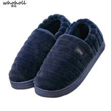 Мужские тапочки; зимняя теплая домашняя обувь; домашние тапочки для спальни; Мягкие плюшевые мужские вьетнамки; нескользящая обувь для пар