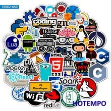 50pcs Programmer Internet Java Sticker Geek Php Docker Html Bitcoin Programming Language for Mobile Phone Laptop Decal Stickers java programming for beginner s