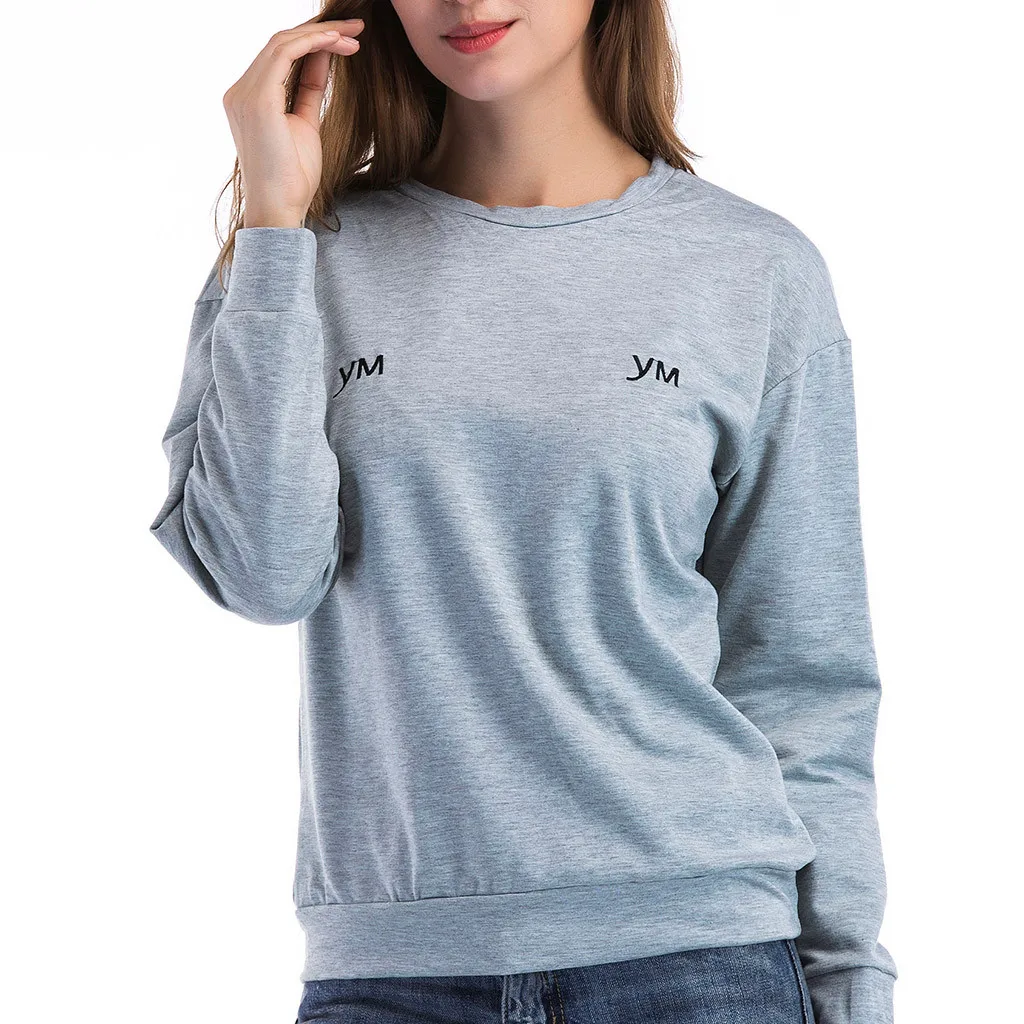 SAGACE Fashion Simple Autumn Sweatshirts Ladies Tops Long Sleeve Blouse Casual Ladies Soft Loose Long Sleeve T Shirt Blouse