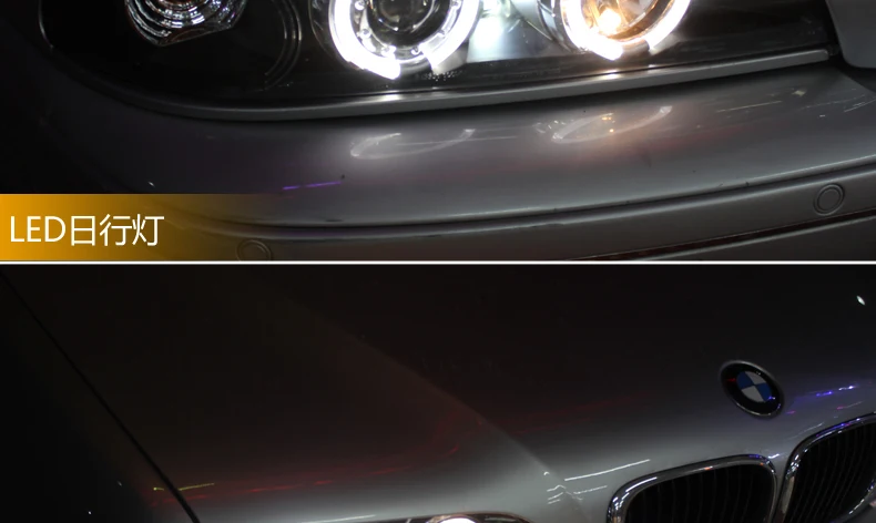 Автомобильная фара для BMW E39 фара 520i 525i 528i 530i светодиодный фонарь 1995-2003 лет с ангельскими глазами H7 ксеноновая лампа