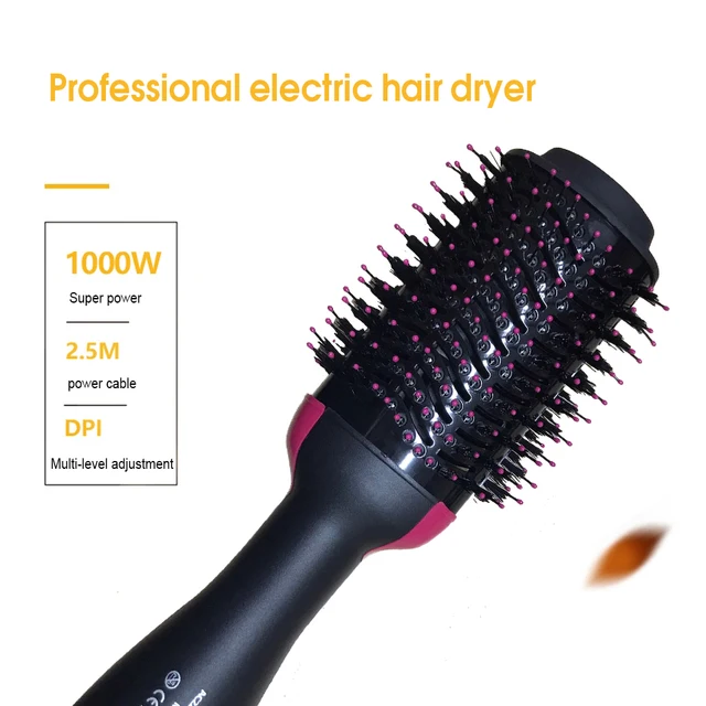 2 in 1 Hot Air Brush One-Step Hair Dryer And Volumizer Styler Electric Ion Blow Dryer Brush Professional Curler Comb Roller 2