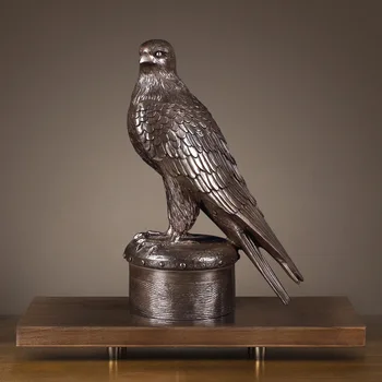 

[Decor] American retro eagle Figurine copper-plated resin animal statue wine cabinet porch home office decoration crafts