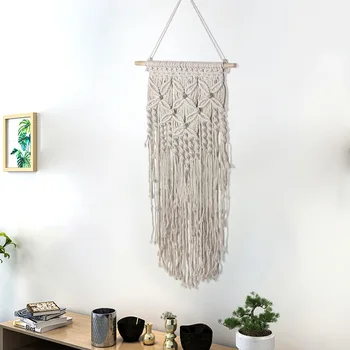 

Nordic Art Cotton Rope Decor Crafts Woven Butterfly Pattern Tapestry Wall Hanging Bohemian Living Room Hanging Decoration KT16