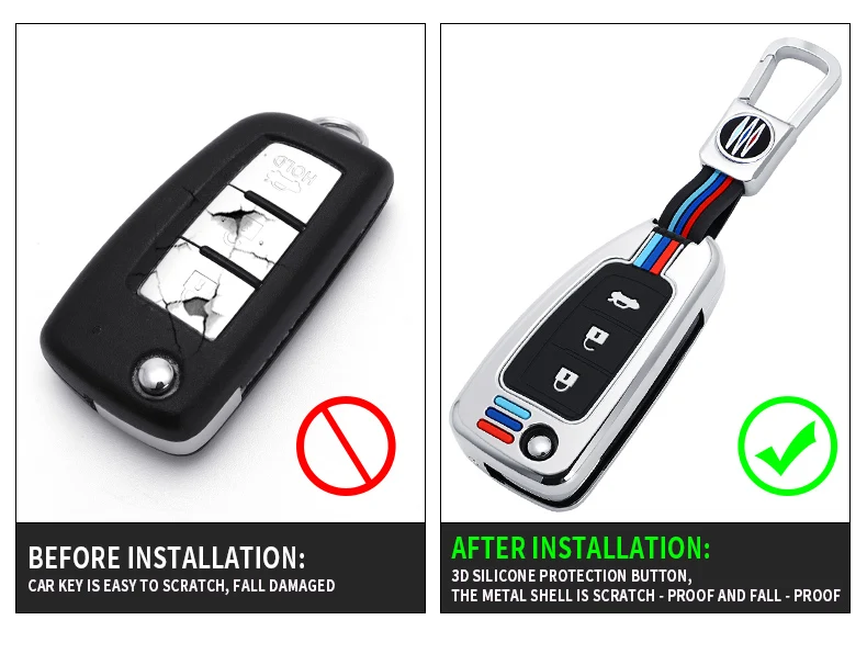 Custodia per chiave auto in lega di zinco per Nissan Qashqai J11 Xtrail Murano MAXIMA ALTIMA Juke Micra Tiida Pulsar2014-2018 portachiavi - H7b0e36d16c87413d96d2ef450ddcca3eW