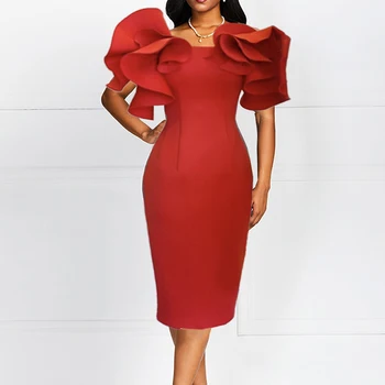 

HIGH STREET New Fashion 2020 Summer Designer Runway Dress Women's Butterfly Sleeve Pencil Dress