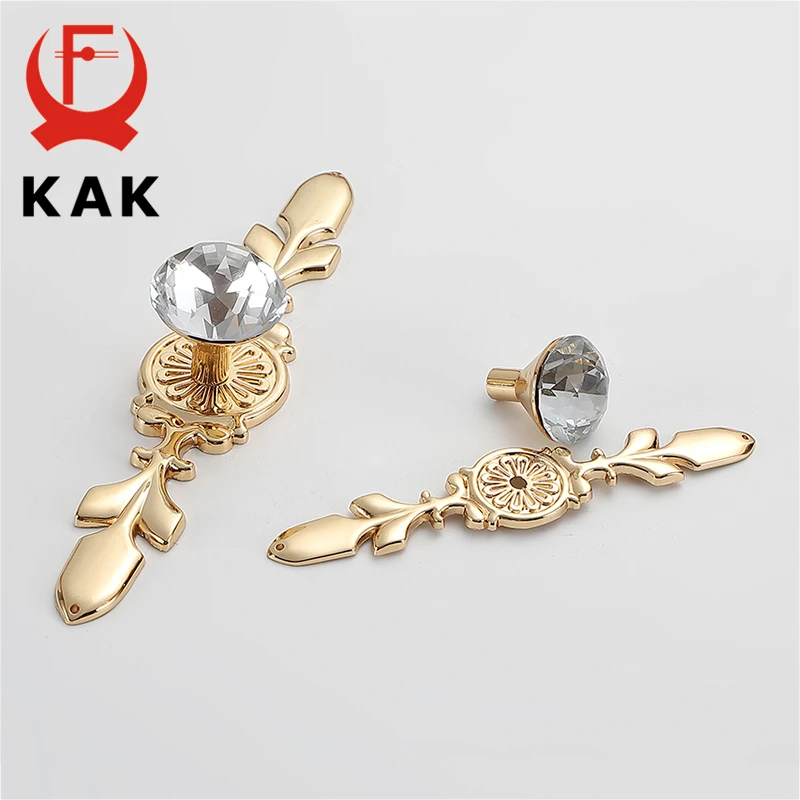 KAK 5pcs Luxury Diamond Crystal Handles Shoebox Cabinet Handles Closet Door Drawer Knobs Wardrobe Pulls Pullers Furniture Handle