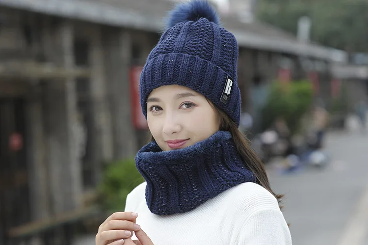 Zency, однотонные зимние вязаные шапки для женщин, высокое качество, плюс бархат, теплая шерстяная Кепка, защита ушей, модная утолщенная Кепка s
