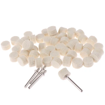 

50Pcs Grinding Polishing Pad Dremel Accessories 13mm Wool Felt Polishing Buffing Wheel+4Pcs 3.2 Mm Shanks For Rotary Tool