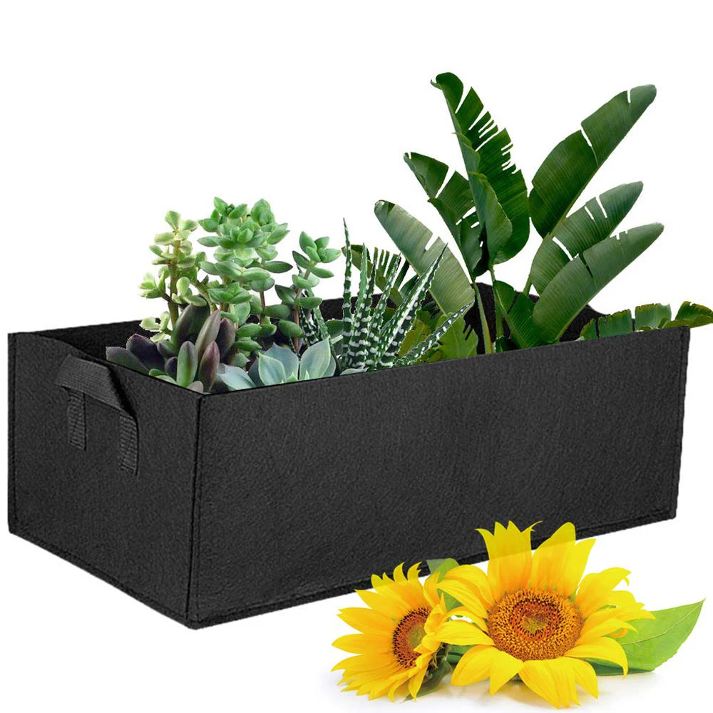 Garden Planting Grow Bag Fabric Container Vegetable Flower Planter Rectangle 