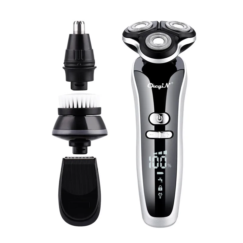

4 In 1Electric Shaver Beard Rechargeable Shaving Machine Face Brush Beard Trimmer Nose Hair Cutter Clipper Lcd Display Razor