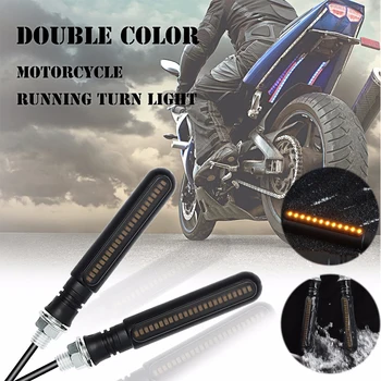 

4PCS Motorcycle Turn Signals LED Flowing Water Flashing Light Brake Universal DRL Signal Tail Indicator Light Bendable Blinker