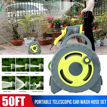 

50FT Flexible Car Wash Hose Garden Watering Pipe Cleaning Magic Car Wash Pipe
