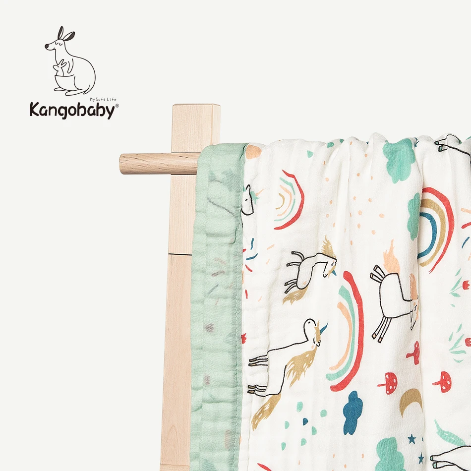 Kangbaby-serviette en gaze pour bébé | Serviette en coton pur, 6 couches, tissu à tissage brut, draps pour nouveau-nés, serviette de bain, couverture pour câlins