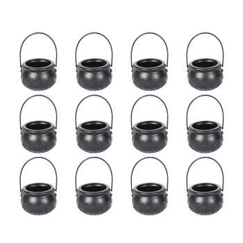 

12 Pcs Pumpkin Bucket Decorative Without Fire Pattern Ornaments Sweet Holder Decoration for Nightclub Bar