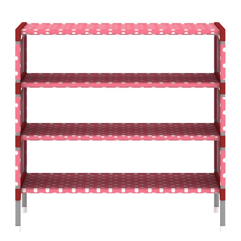 Shoes Shelf Easy Assembled Non-Woven 4 Tier Shoe Rack Shelf Storage Organizer Stand Holder Keep Room Neat Door Space Saving