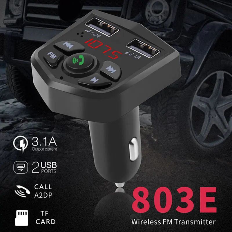 Bluetooth 5,0 автомобильный комплект беспроводной fm-передатчик громкой связи 3.1A Быстрая зарядка двойной USB зарядное устройство Автомобильный MP3-плеер Поддержка TF карты