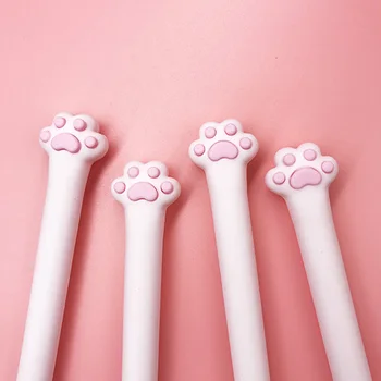 

Cute Kawaii Cat Paw Soft Slicone Gel Pen Rollerball Pen School Office Supply Student Stationery 0.5mm Black Ink