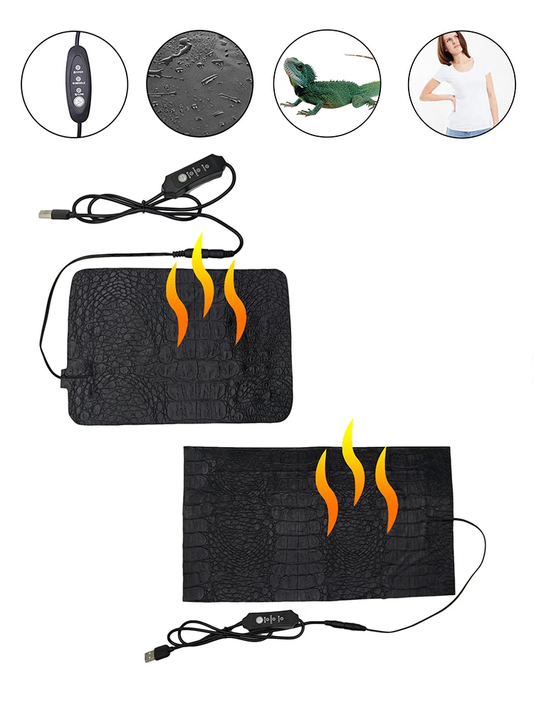 Almohadilla calentadora ajustable para ropa, esterilla de calor para terrario y Reptiles, 9W, almohadilla calefactora para mascotas