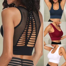 Женский спортивный бюстгальтер, сексуальный, сетчатый, Brathable, спортивный топ, пуш-ап, женский, для спортзала, фитнеса, Спортивное нижнее белье, Женский бесшовный бюстгальтер для бега, йоги