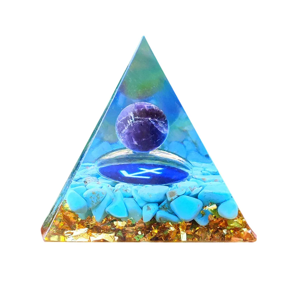 Tree of Life Orgone Pyramid Crystal Energy Orgonite Pyramid Peridot Healing Gem Stones EMF Orgonite Chakra Reiki Meditaiton Tool 