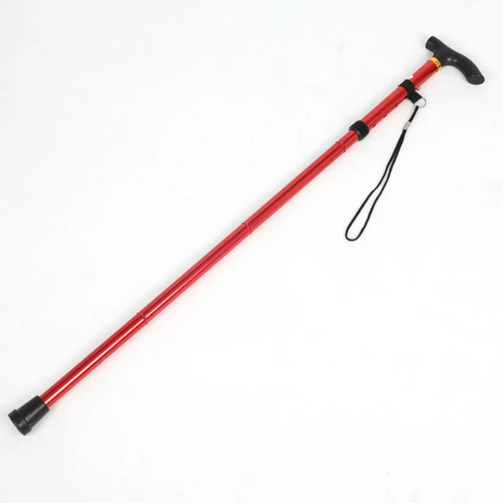Red Durable Camp Travel By Walking Outdoor Aluminum Alloy 22mm Holiday Necessities Mountaineering Off Road Cane Trekking Pole - Цвет: Red
