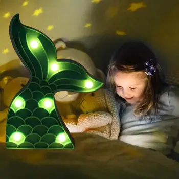 

LED Night Light Indoor Wall Lamp Home Bedroom Decoration Mermaid Tail Night Light for Kids Bedroom