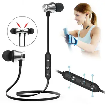 

Magnetic Wireless Bluetooth Earphone Stereo Waterproof Earbuds Neckband In-ear Headset With Mic For IPhone For Xiaomi Huawei