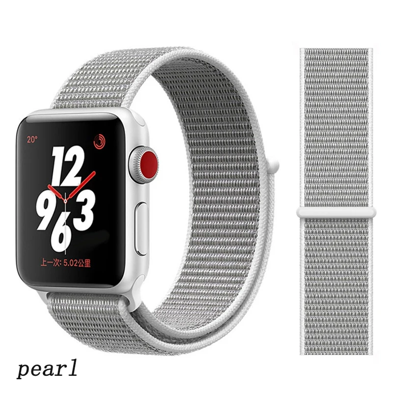 Pearl Ремешок для apple watch 5 4 band correa apple watch 42 мм 44 мм 38 мм 40 мм iwatch series 5 4 3 2 1 нейлоновый браслет pulseira - Цвет ремешка: Pearl