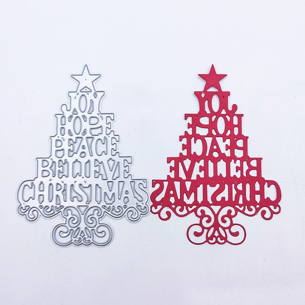 Anglais Arbre De Noel Metal Matrices De Decoupe Scrapbooking Pochoir Papier Carte Artisanat Decoratif Gravure Decoupe Artisanat Decoupe Nouveau Aliexpress