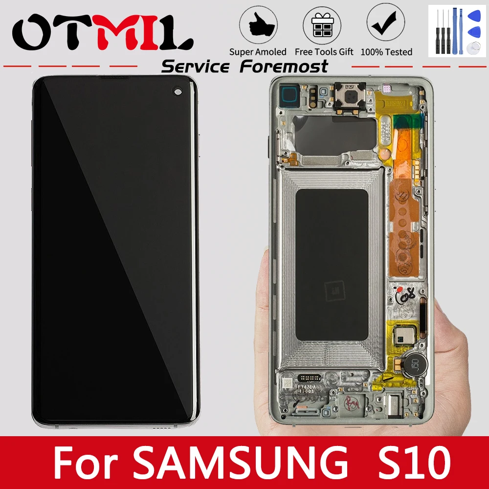 

Super AMOLED For Samsung Galaxy S10 G9730 G973 LCD Touch Screen Assembly Digitizer For Samsung S10 Plus G9750 Display S10E LCD
