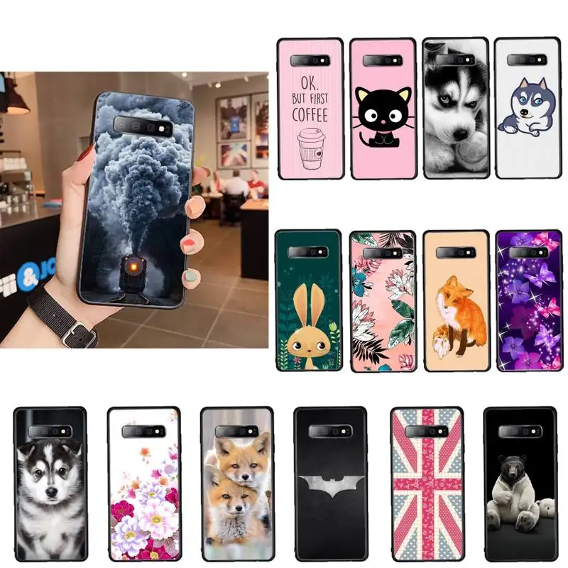 

Cute animal cat husky dog fox rabbit owl cover coque shell Phone Case For Samsung A50 51 71 10 40 30 S note 10 20 j4 plus