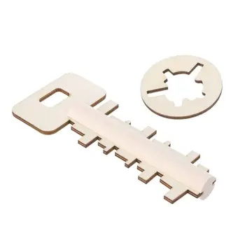 

Wood Unlock Puzzle Key Children Adult Intellectual Educational Toy Jigsaw Ring Stress Reliever