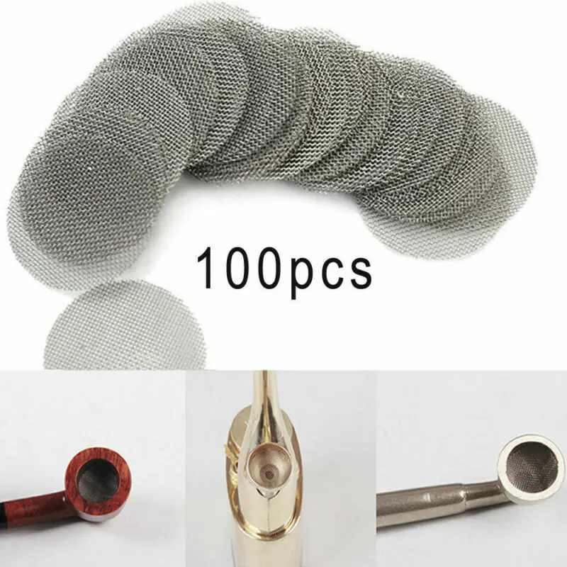 100Pcs Multifunctional Hookah Water Pipe Stainless Steel Tobacco Smoking Accessorie Metal Filters Smoke Screen Gauze |