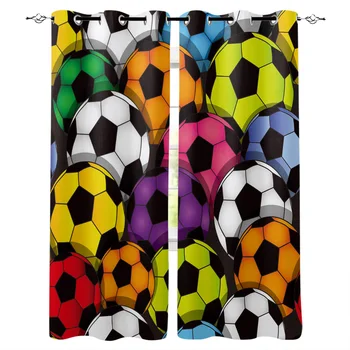 

Modern Socccer Football Cartoon Window Curtain Bedroom Kitchen Living Room Decoration Items Window Curtains for Living Room