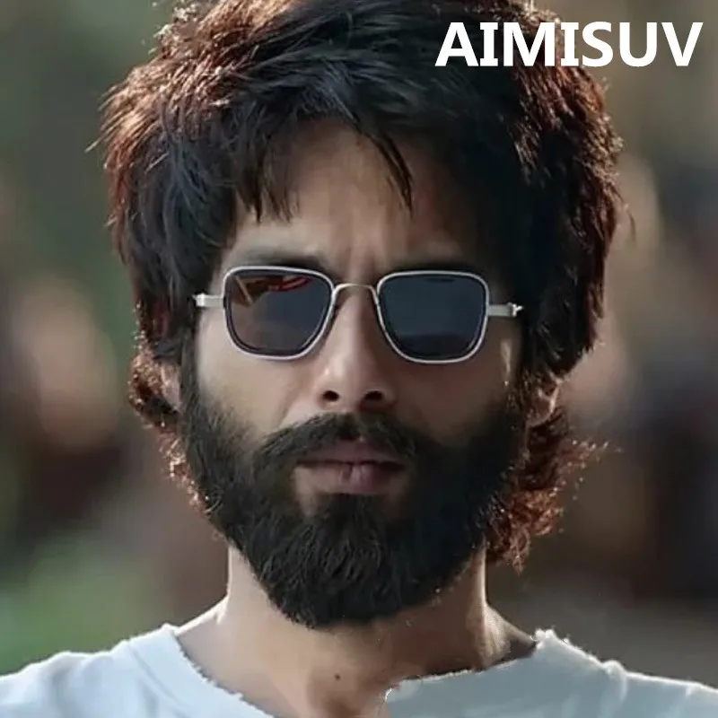 

AIMISUV Vintage Square Sunglasses Men Polarized Fashion Metal Punk Glassses Kabir Singh Sun Glasses male UV400