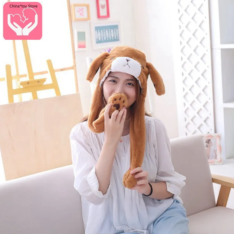 Douyin Toy Pinch Ears Can Move The Bear Hat Headgear Gift Photo Photo Props Airbag Hat PP Cotton