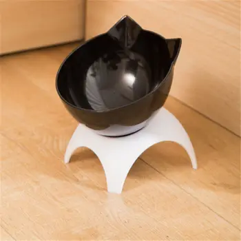 

Double-layer non-slip cat bowl single/double bowl 15° inclined platform neck protection elevated pet feeder movable food bowl