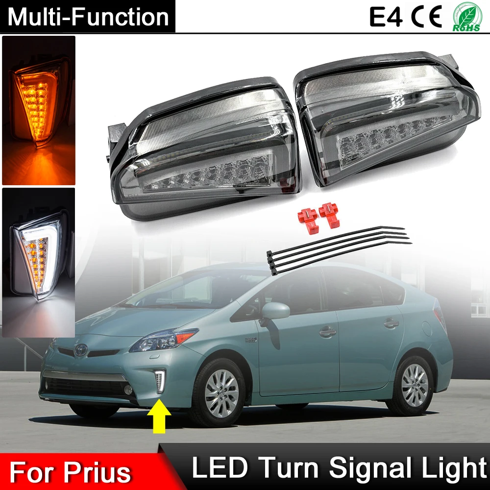 

For Toyota Prius Hybrid XW30 2012-2014 Front Bumper Multi Function LED Corner Lamp Turn Signal Light With LED DRL Daytime Lights