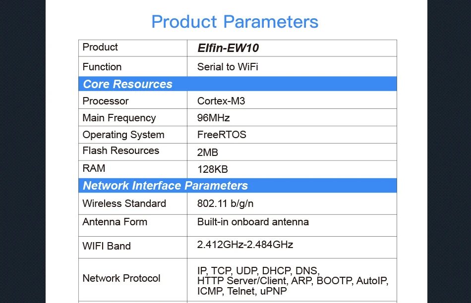 HF Elfin-EW10 поддержка TCP/IP Telnet Modbus последовательный порт RS232 для Wi-Fi устройства Серверный модуль TCP протокол передачи данных