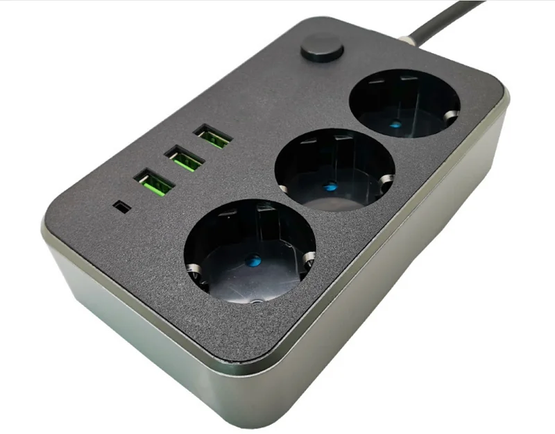 3-Way Multiple Socket Outlet Power Distributor with 3 USB Ports Switch | Обустройство дома