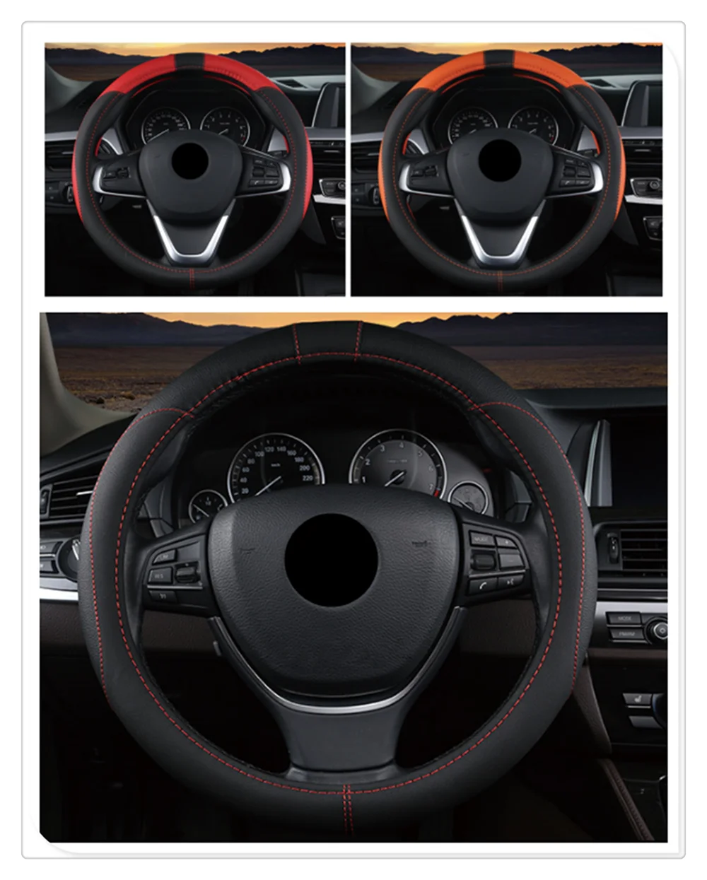 

auto steering wheel cover 38CM car interior accessories for Porsche 918 Cayman Boxster 919 718 GT3