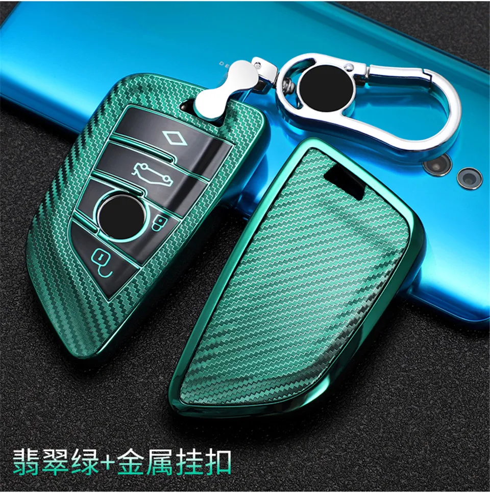 Tpu Carbon Fiber Car Key Fob Cover Case Bag Skin Shell Holder For Bmw X5 F15 X6 F16 G30 7 Series G11 X1 F48 F39 Smart Key - - Racext™️ - - Racext 29