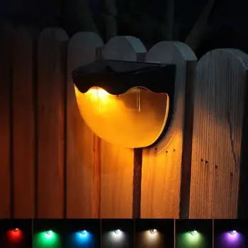 

LED Solar Fence Light Waterproof Wall Lamp for Home Outdoor Garden Courtyard 7 Colors +Warm Light
