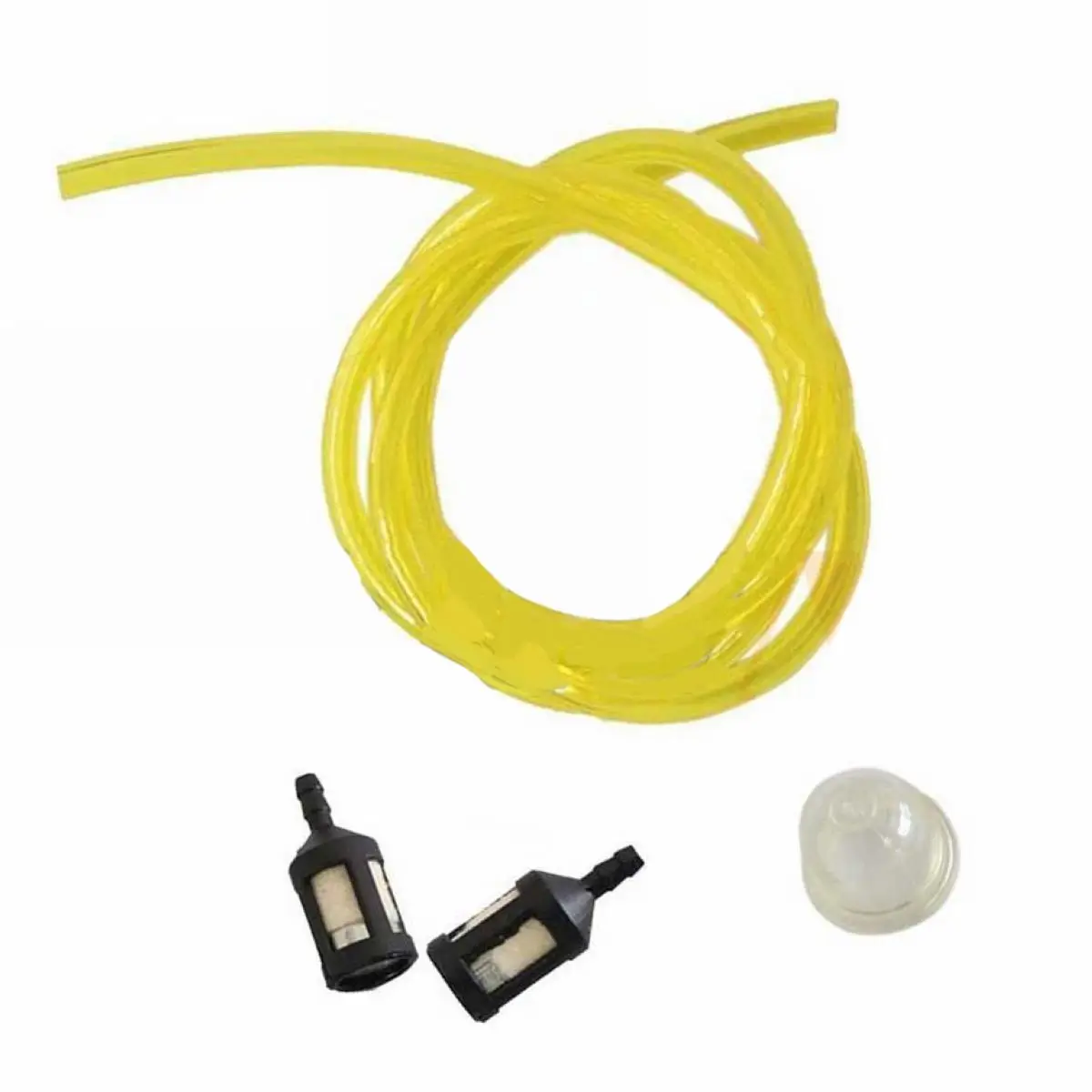 2ft 3mm Clear Fuel Gas Line Filter Snap Pipe Hose String Tube for Chainsaw Trimmer Blower with 2 Mini Filter 1 Petrol Cap