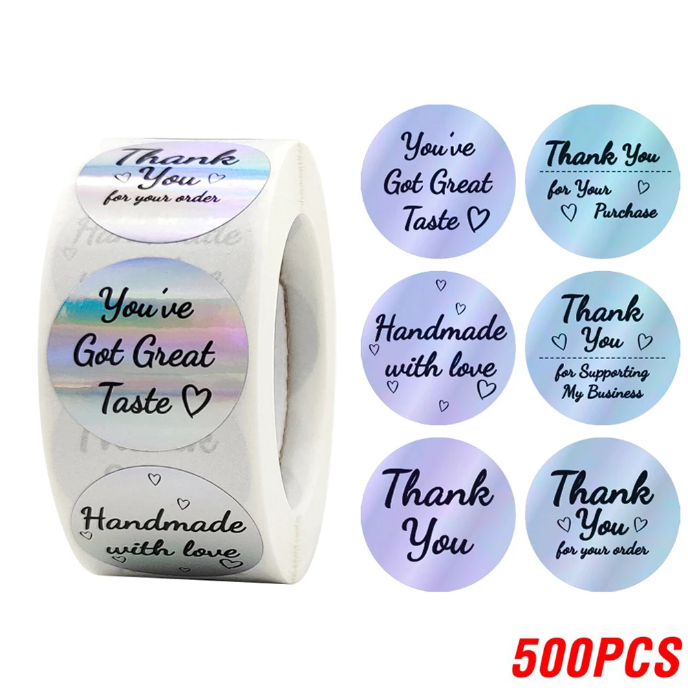 best stamps for card making 100-500pcs Rainbow Laser Thank You Stickers 1inch Small Business Stickers Adhesive Labels for Boutiques Wrapping Supplies ink stamps for crafting Scrapbooking & Stamps