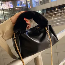 

Small Leather Women's Shoulder Bag Top Handle Tote Bag Metal Chain Handbags Female Casual All Match Crossbody Messenger Bag Sac