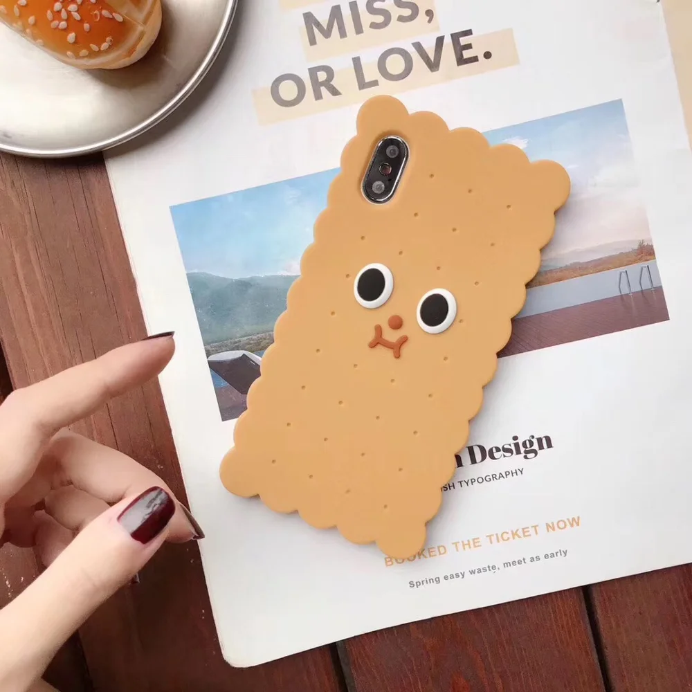 Brown Cookie Мягкая силиконовая задняя крышка с 3D милыми мультяшными животными для iPhone 5, 5S, 5C, SE, 6, 6s, X, XR, Xs Max, 7, 8 Plus, чехлы для телефонов, Fundas, Coque - Цвет: Brown Cookie