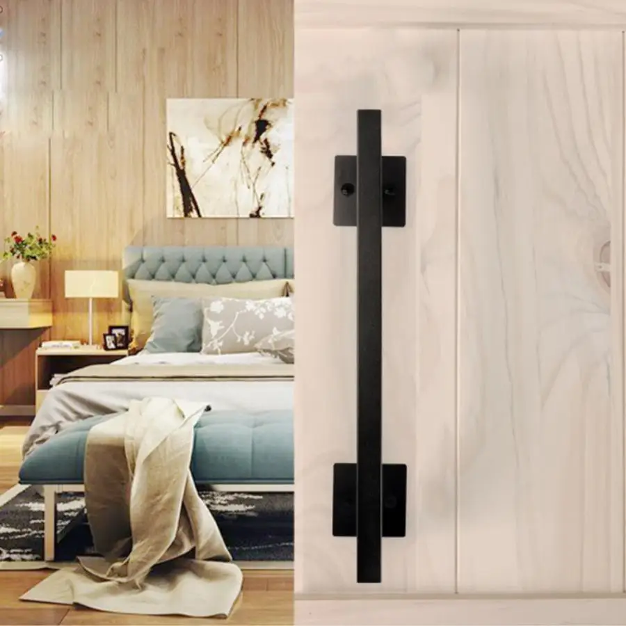Metal Barn Sliding Door Pull Vintage Furniture Garage Handle Closet Wardrobe handles pull Black Furniture Hardware Parts