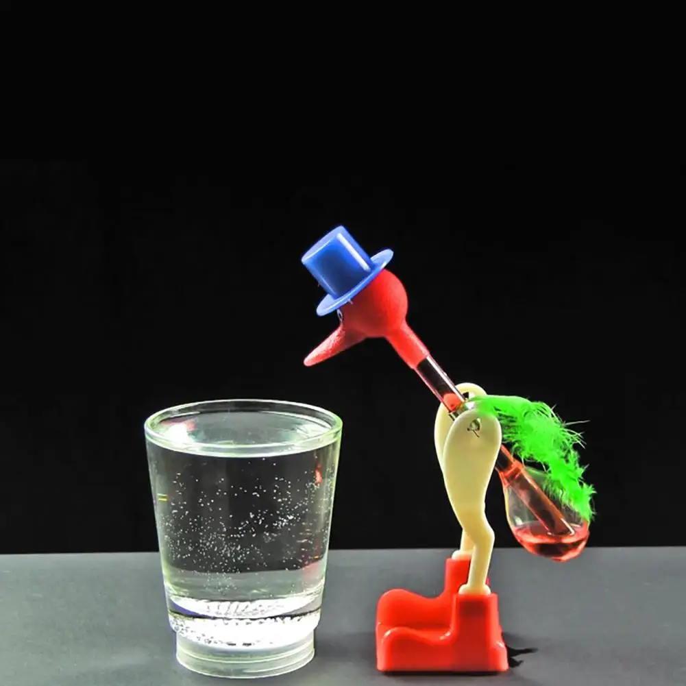 Creative Non-Stop Liquid Drinking Glass Lucky Bird Duck Bobbing Magic Prank Toy Decoration Gift