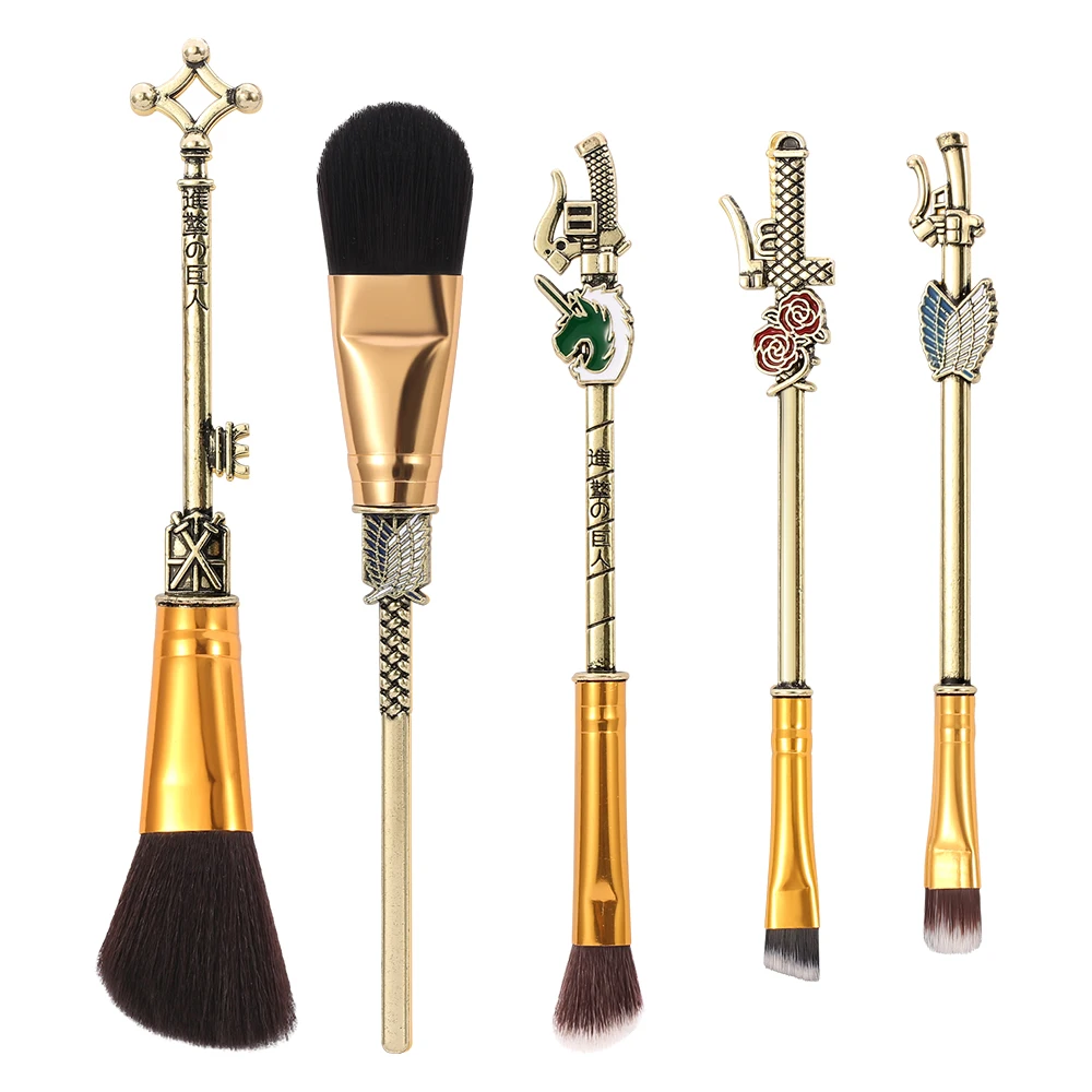 Japan Anime Attack on Titan Makeup Brushes Set Professional Cosmetic Powder Eye Shadow Eyebrow Beauty Make Up Brush Metal Handle | Красота и